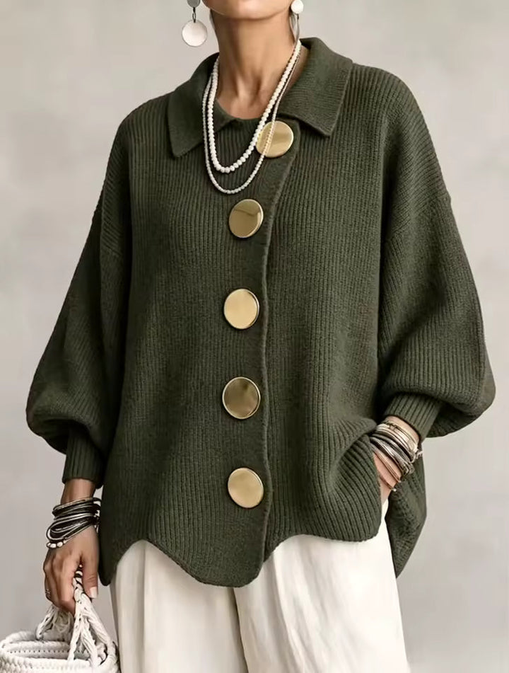 Women's Oversized Jumper Dress for Casual Layering in Green