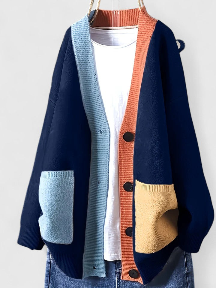 Women's Oversized Long Cardigan for Layering in Blue