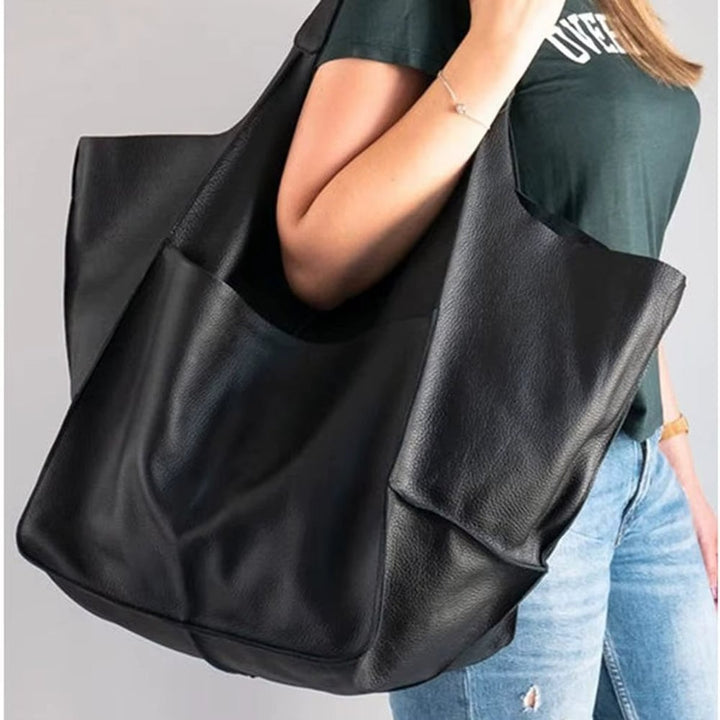 Women's Oversized Vegan Leather Magnetic-Closure (12)