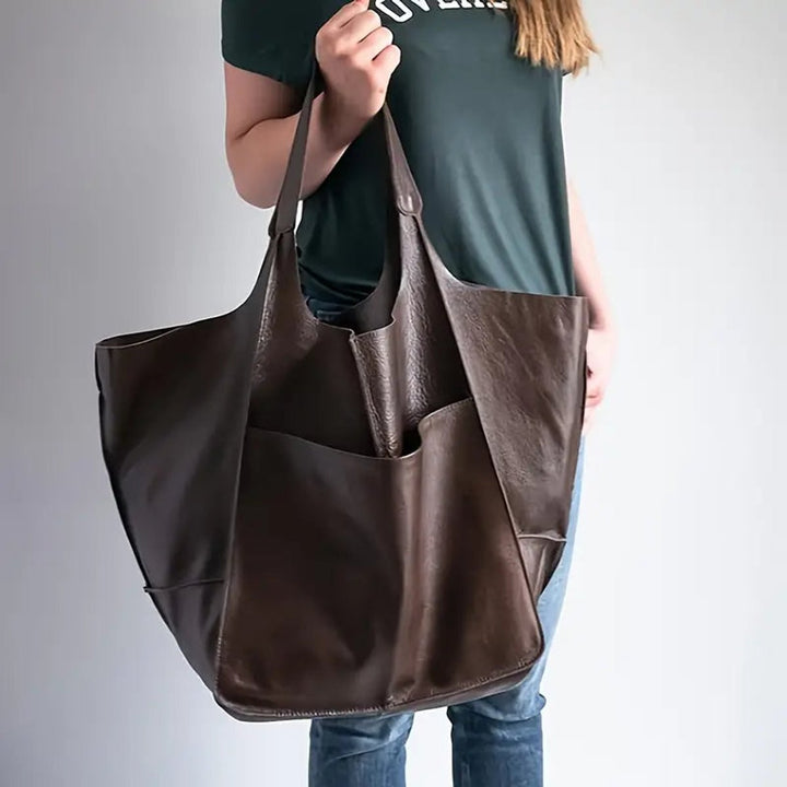 Women's Oversized Vegan Leather Magnetic-Closure (7)