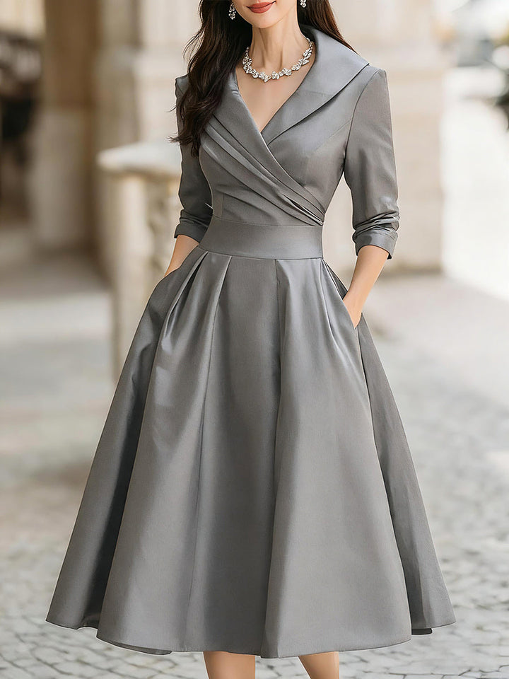 Women's Party Dress with Timeless Sophisticated Charm in Grey