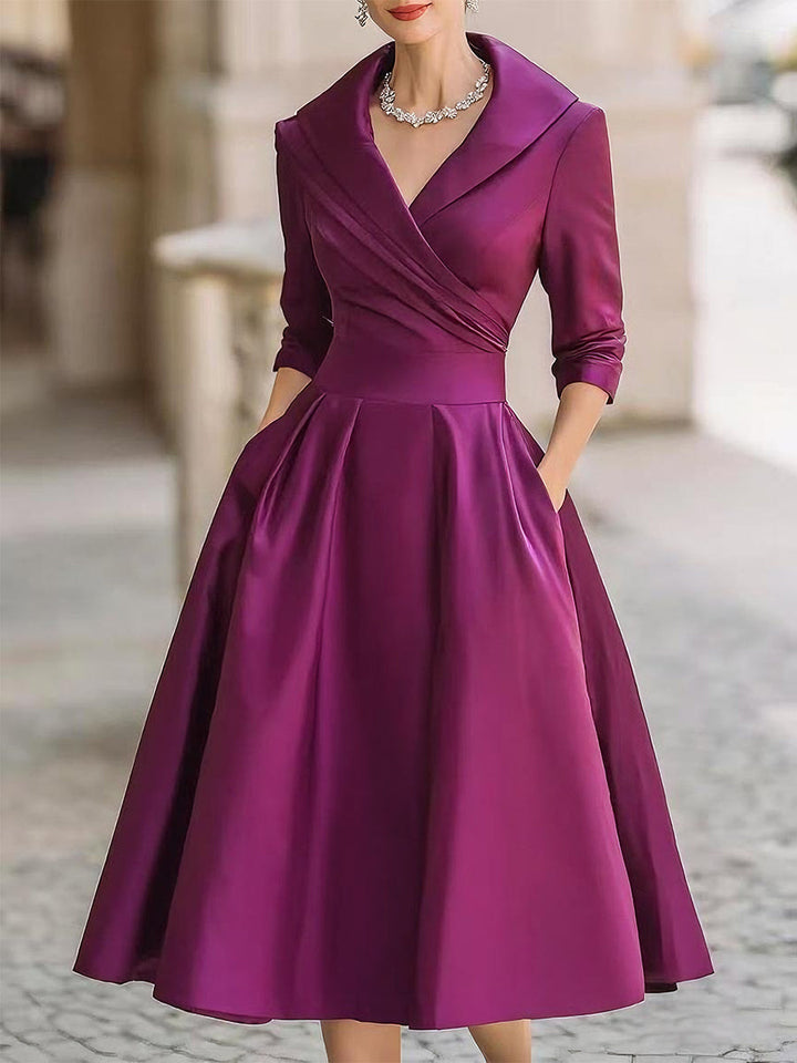 Women's Party Dress with Timeless Sophisticated Charm in Purple