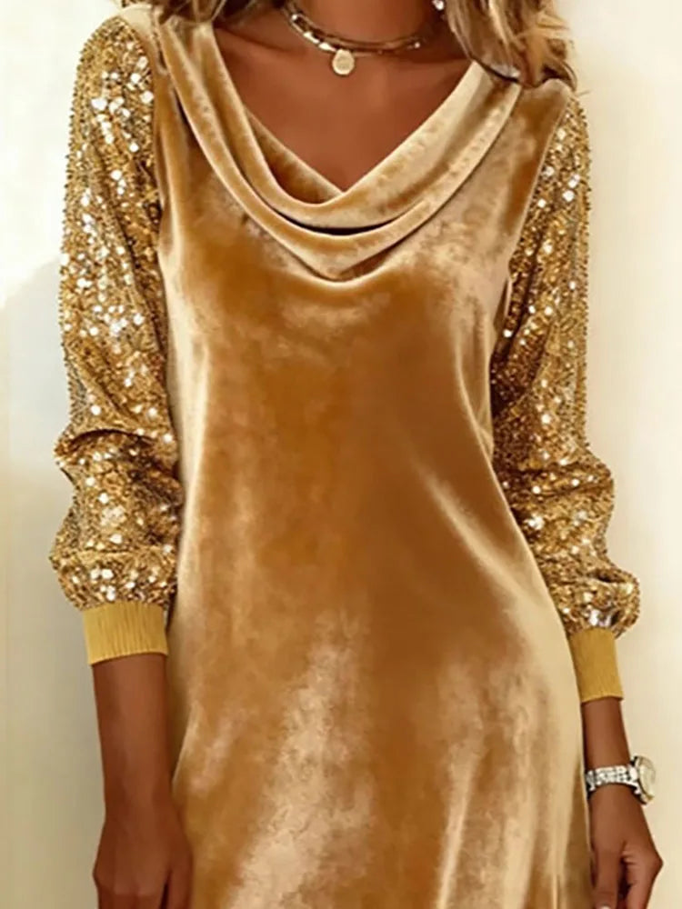 Women's Party Midi Dress in Luxe Velvet (3)