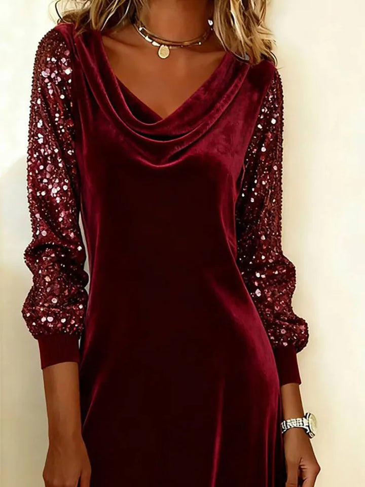 Women's Party Midi Dress in Luxe Velvet (6)