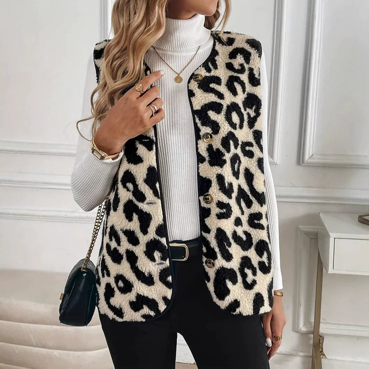 Women's Patterned Knit Christmas Cardigan in Beige