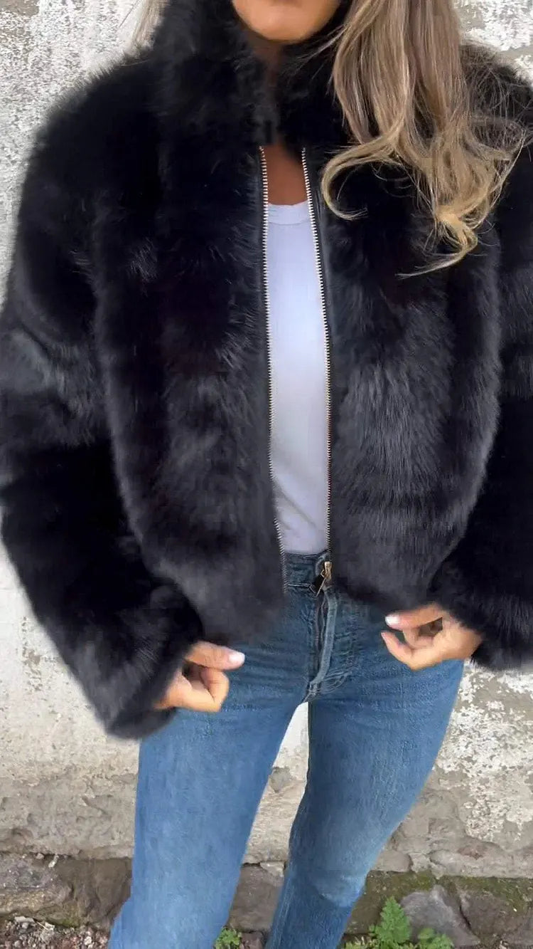 Women's Puffer Coat for Casual Winter in Black