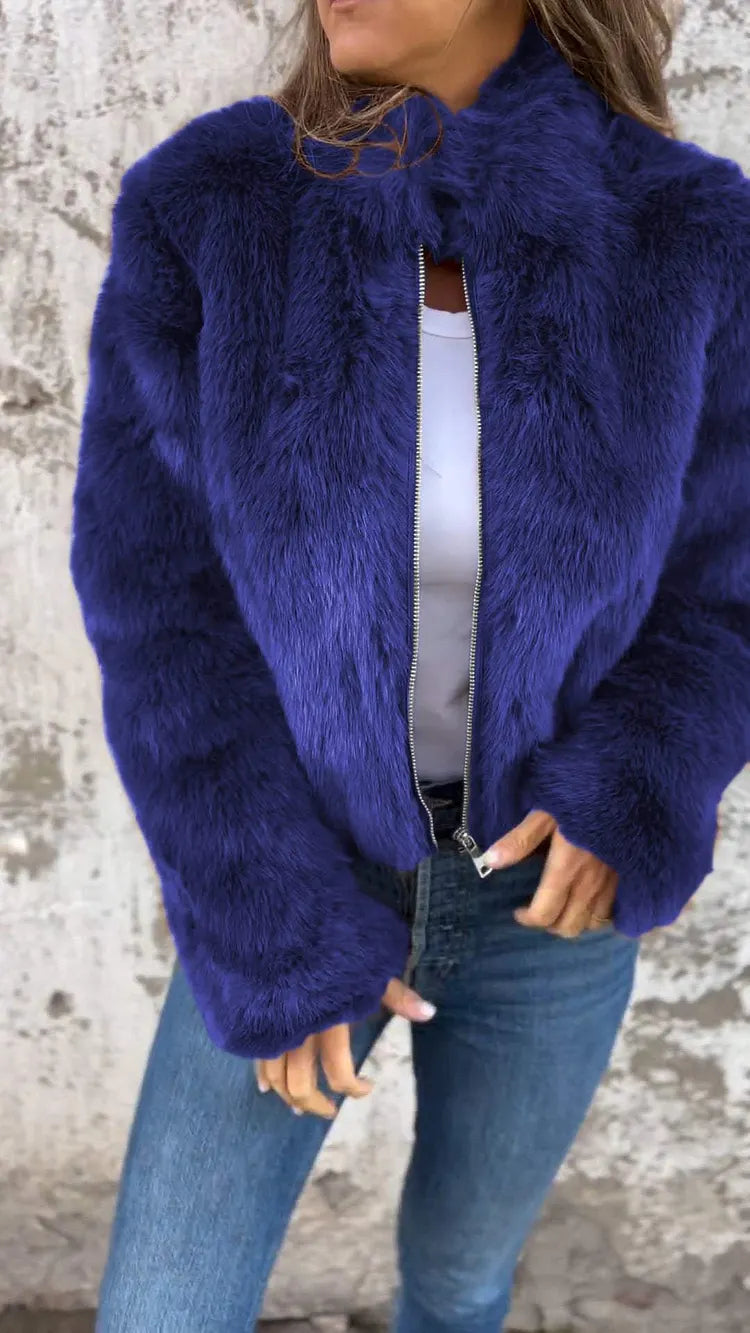 Women's Puffer Coat for Casual Winter in Blue