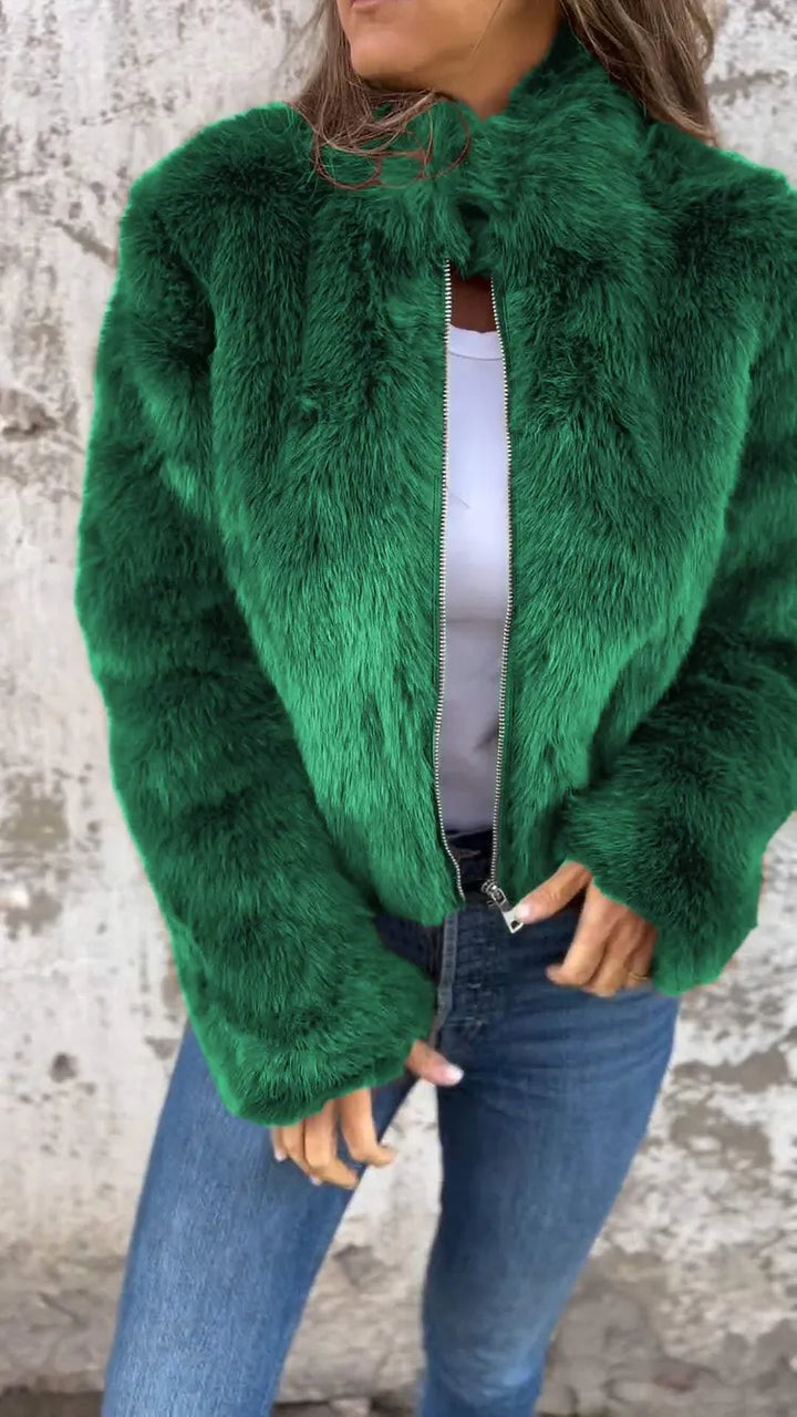 Women's Puffer Coat for Casual Winter in Green