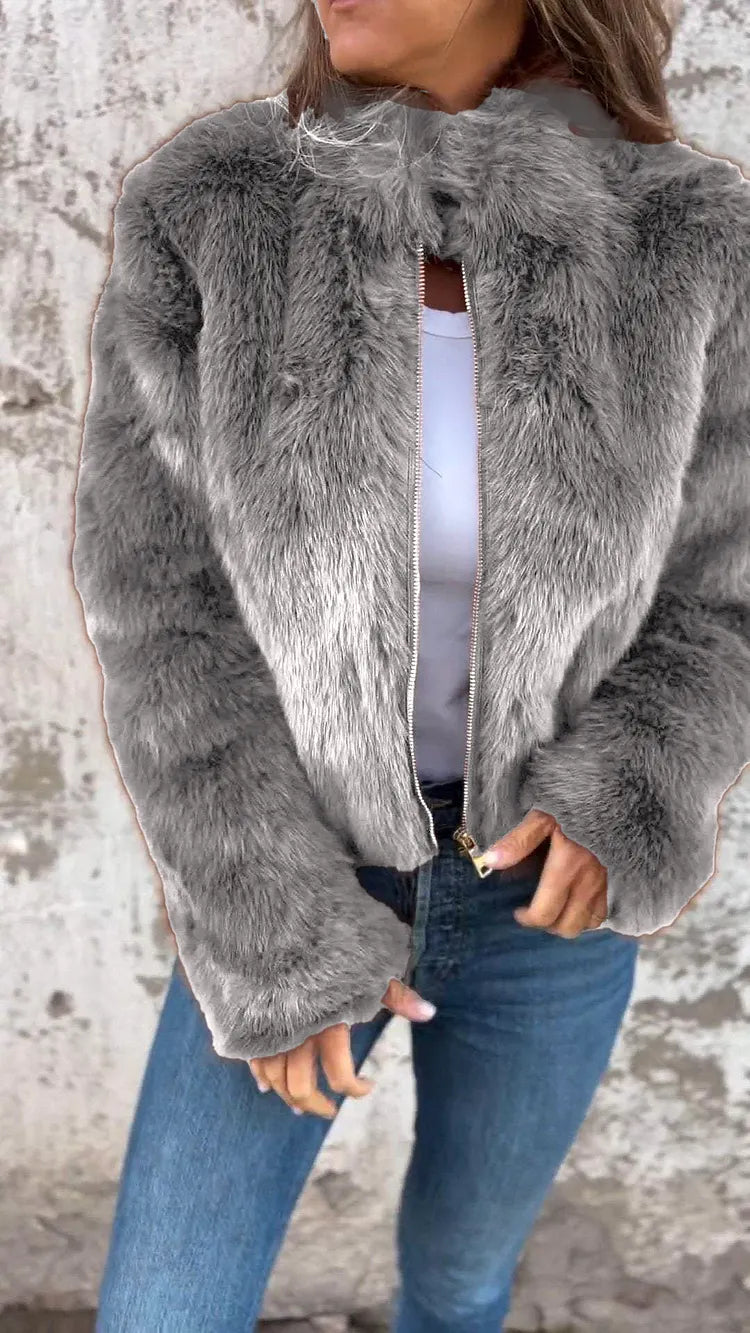 Women's Puffer Coat for Casual Winter in Grey
