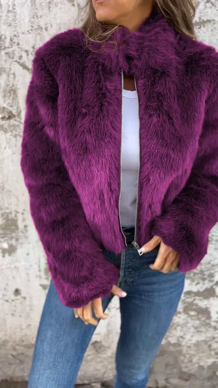 Women's Puffer Coat for Casual Winter in Purple