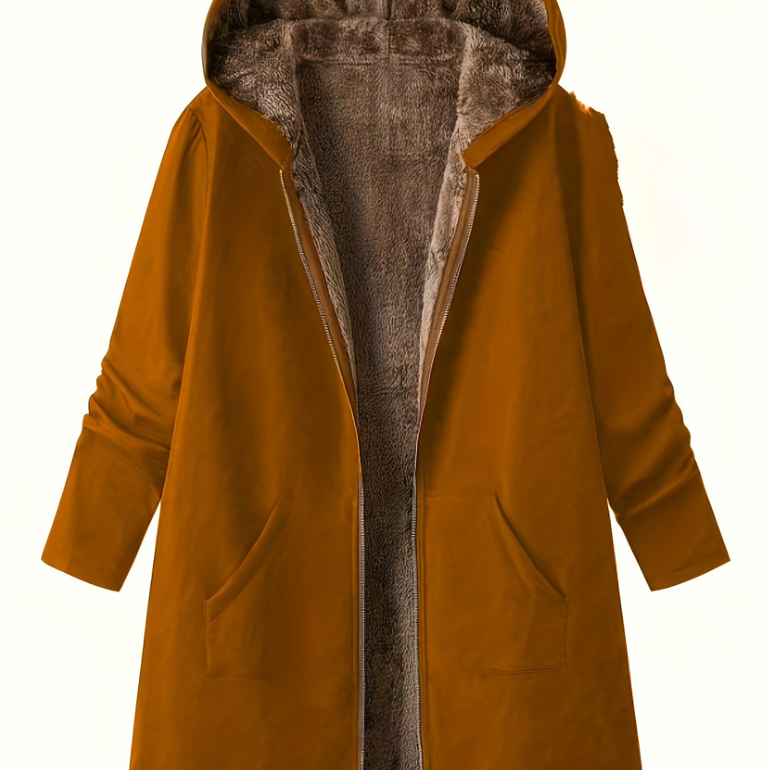 Women's Puffer Coat for Winter in Bronze