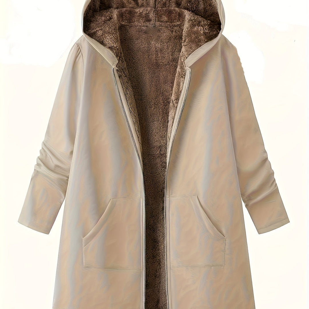 Women's Puffer Coat for Winter in Khaki