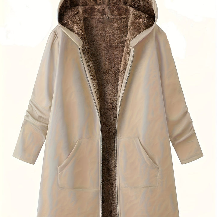 Women's Puffer Coat for Winter in Khaki