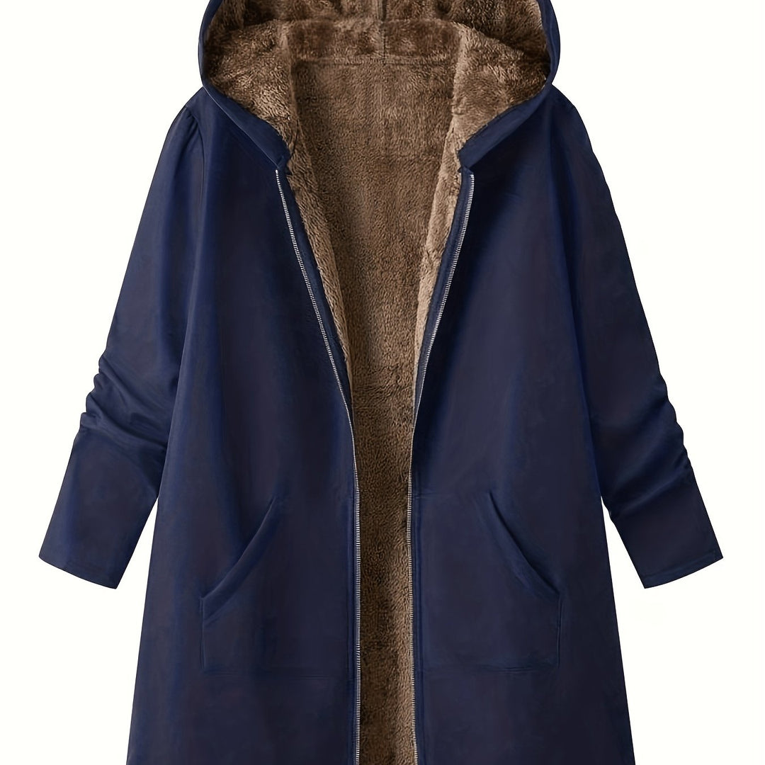Women's Puffer Coat for Winter in Navy