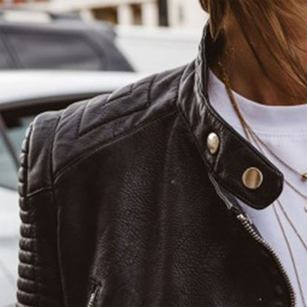 Women's Puffer Coat in Genuine Leather (2)