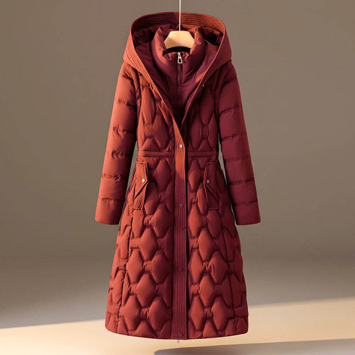 Women's Puffer Jacket with Hood for Winter in Pink