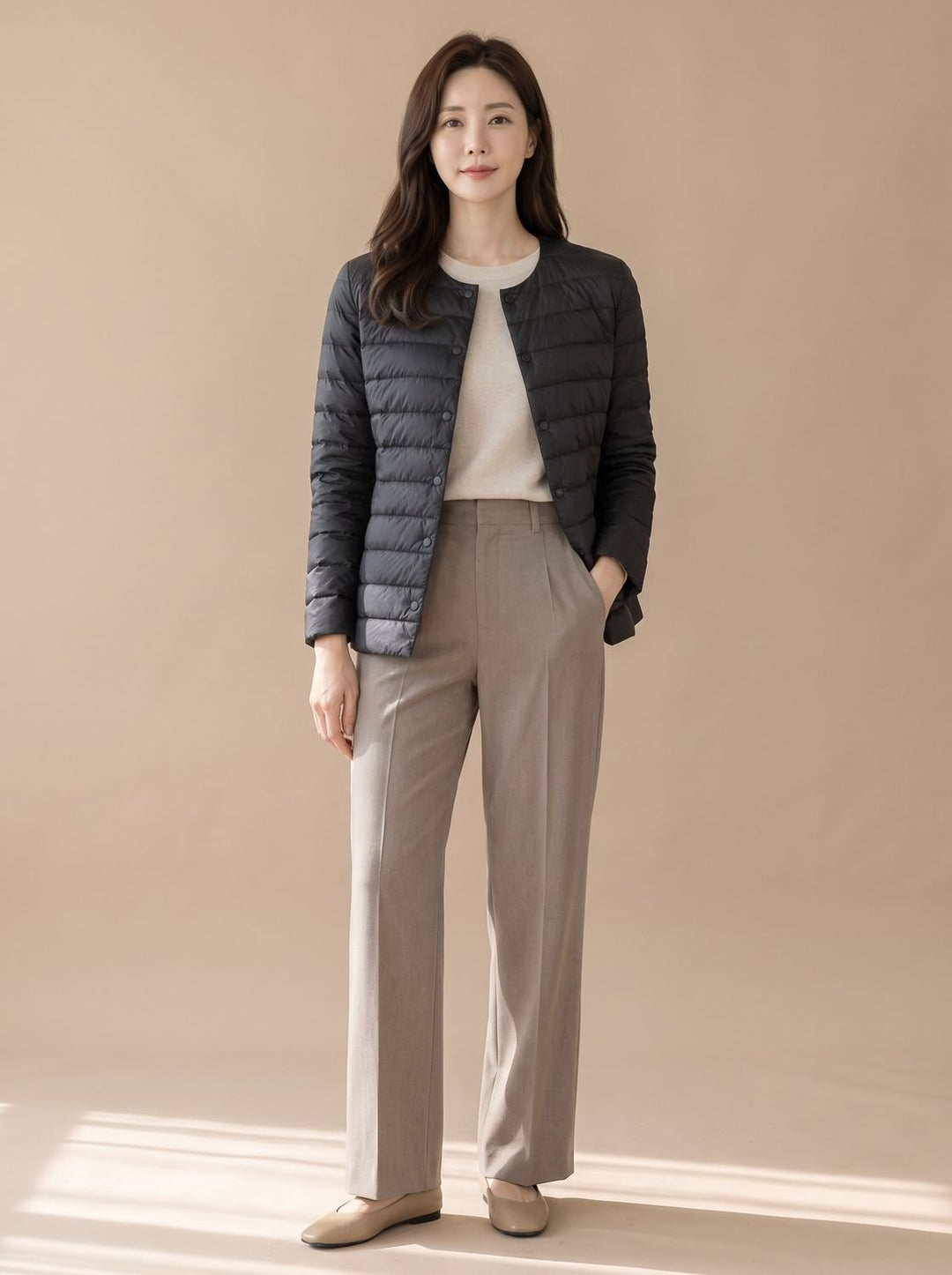 Women's Quilted Puffer Jacket for Everyday Wear in Black