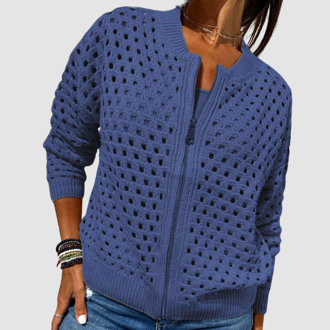 Women's Relaxed Jumper Dress Cardigan for Layering in Blue