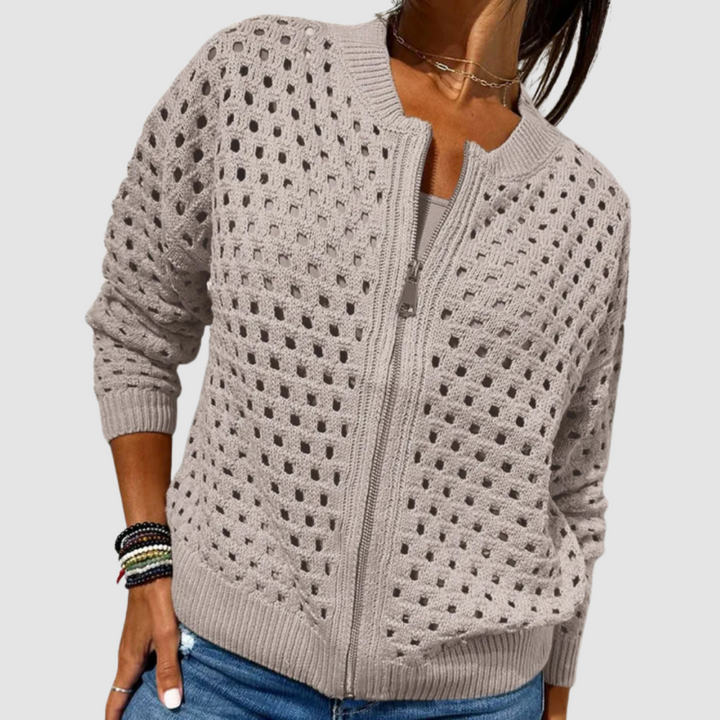 Women's Relaxed Jumper Dress Cardigan for Layering in Grey