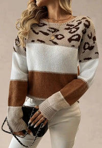 Erin | Women's Relaxed Knit Jumper Dress in Colorblock