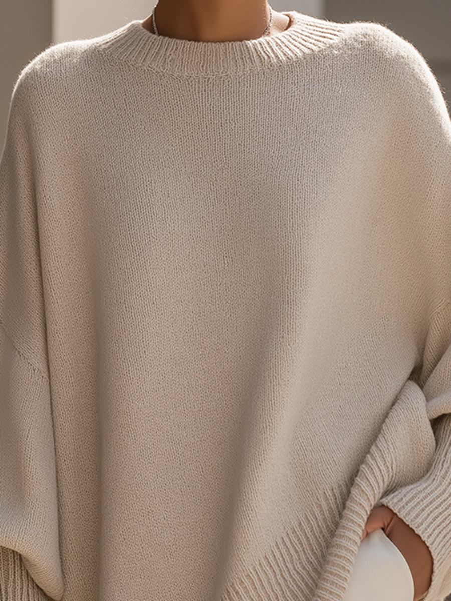 Women's Relaxed Wool Blend Jumper for Casual Layering (2)