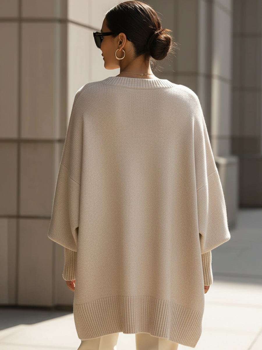 Women's Relaxed Wool Blend Jumper for Casual Layering (4)
