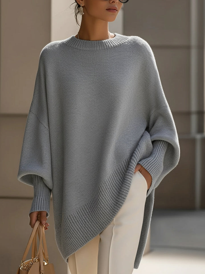 Women's Relaxed Wool Blend Jumper for Casual Layering in Grey
