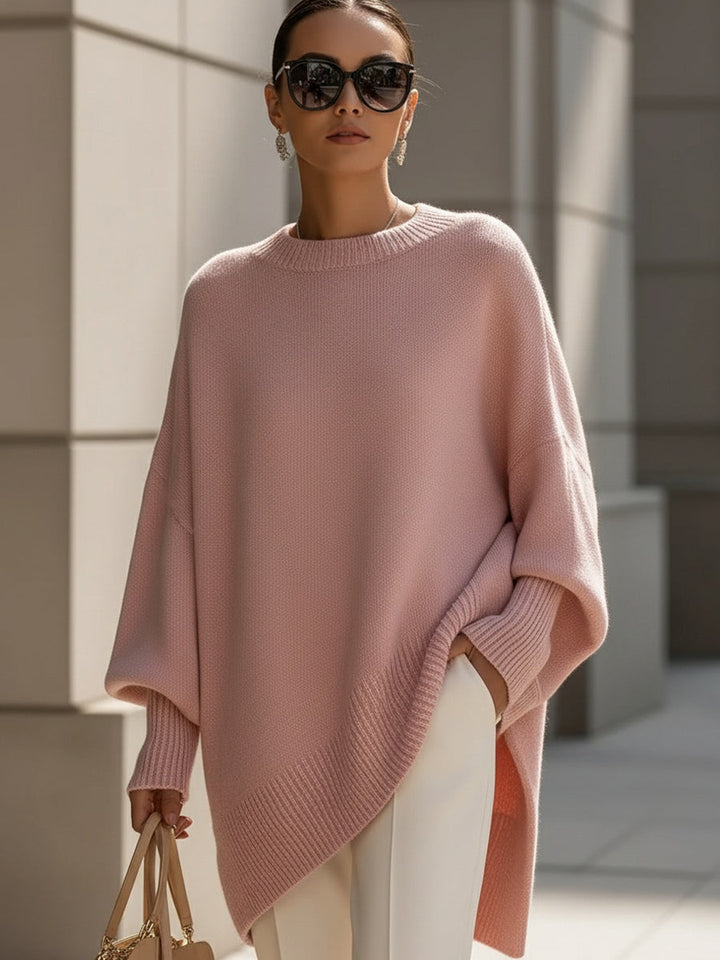 Women's Relaxed Wool Blend Jumper for Casual Layering in Pink