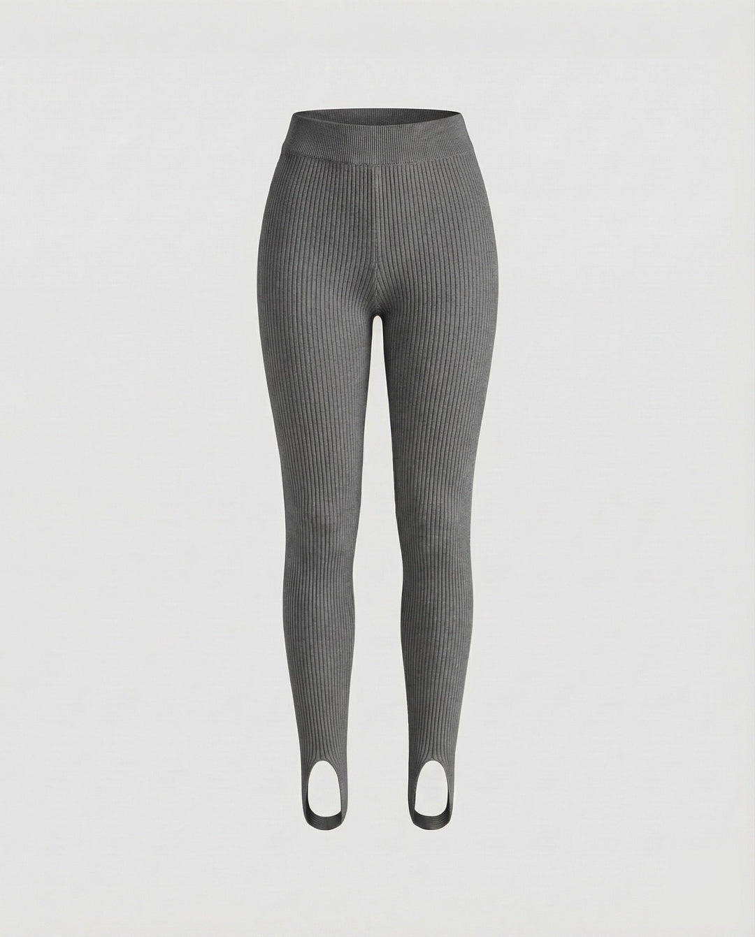 Women's Ribbed Leggings for Jumpers and Cardigans in Dark Grey