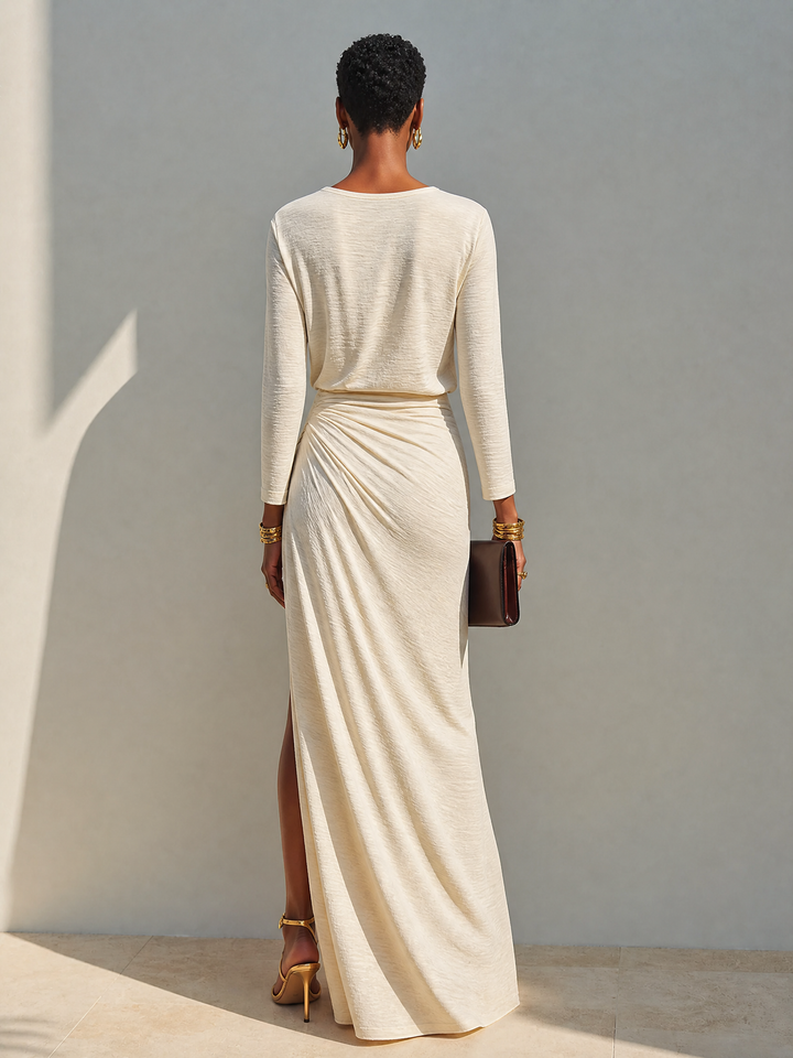Women's Ruched Midi Dress for Parties (5)