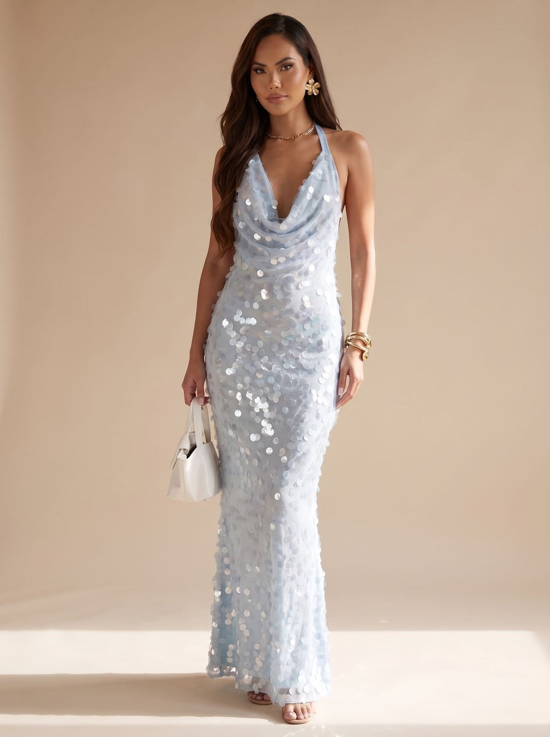 Women's Sequin Maxi Wedding Guest Dress (8)