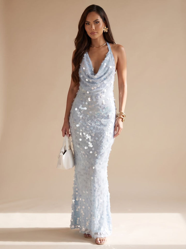Women's Sequin Maxi Wedding Guest Dress (8)