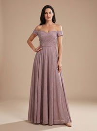 Willow | Women's Shimmering A-Line Maxi Wedding Guest Dress