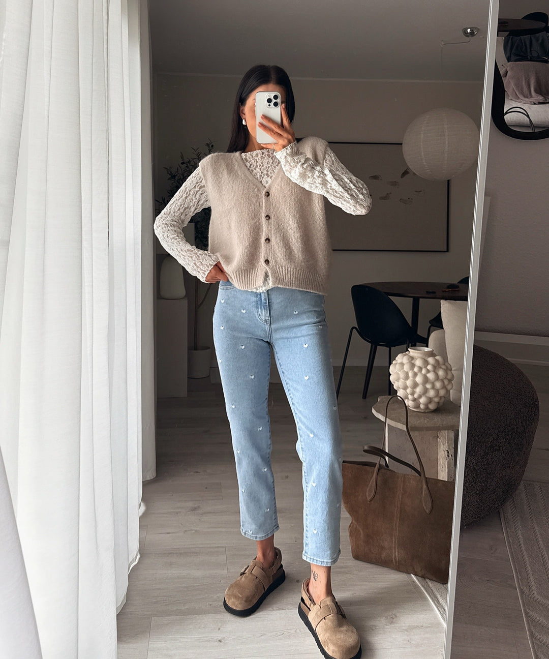 Women's Short Beige Knit Jumper Dress for Autumn in Beige 3