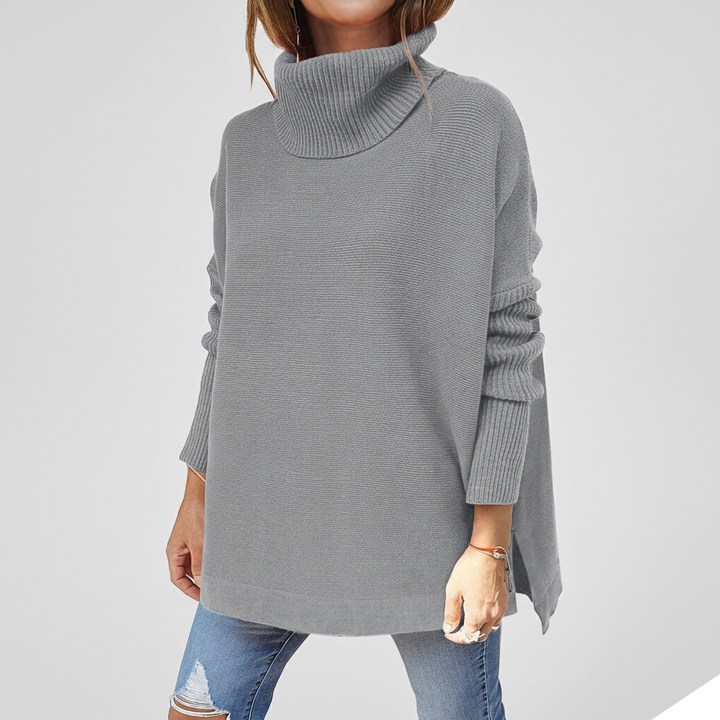 Women's Side-slit Jumper Dress for Winter in Grey