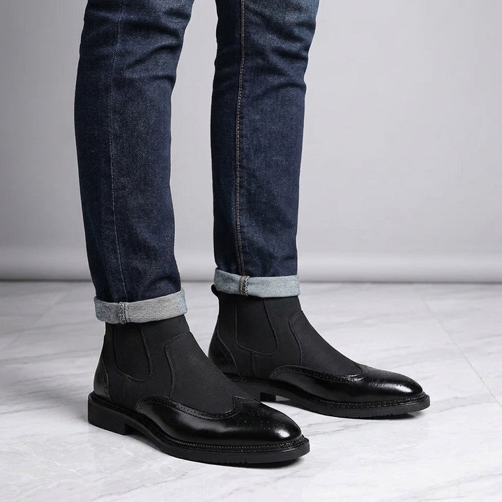 Women's Slip-On Knee High Boots in Suede in Black 4