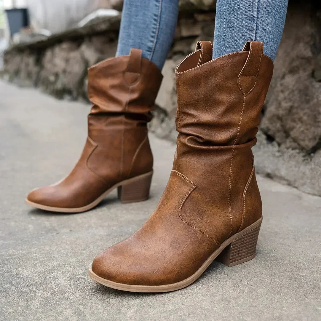 Women's Slouch Boots for Daily Comfort in Brown
