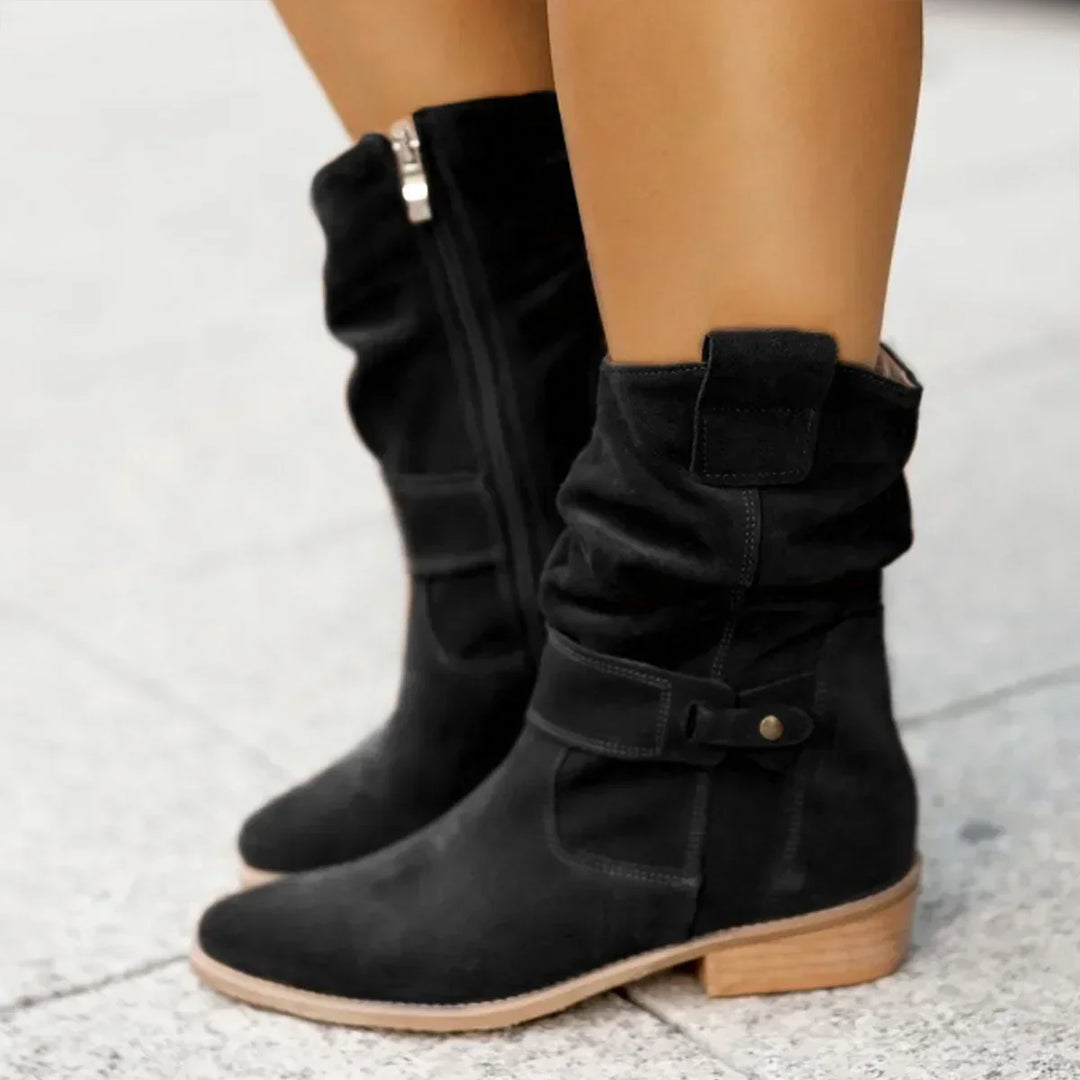 Women's Slouchy Knee High Boots in Black