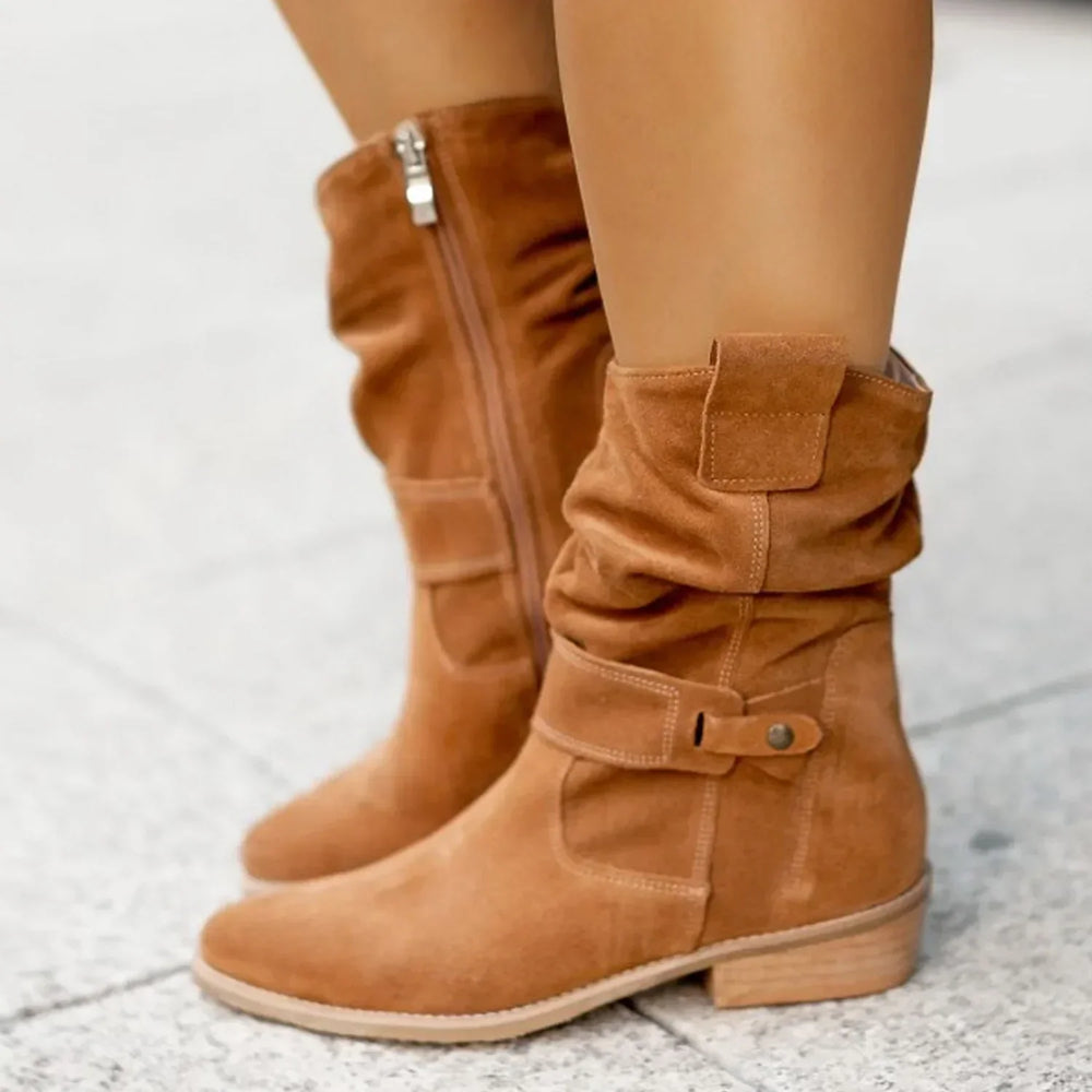 Women's Slouchy Knee High Boots in Brown