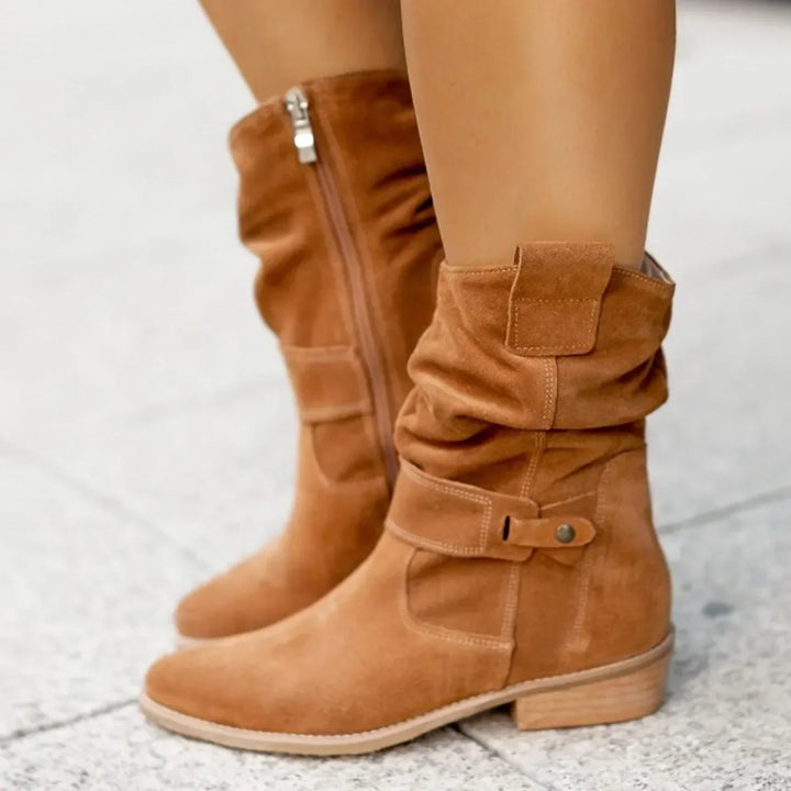 Women's Slouchy Knee High Boots in Brown