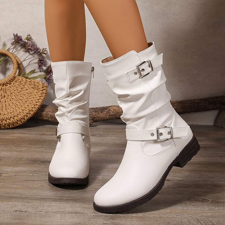 Women's Slouchy Knee-High Boots with Buckles (10)
