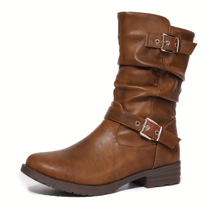 Women's Slouchy Knee-High Boots with Buckles (11)