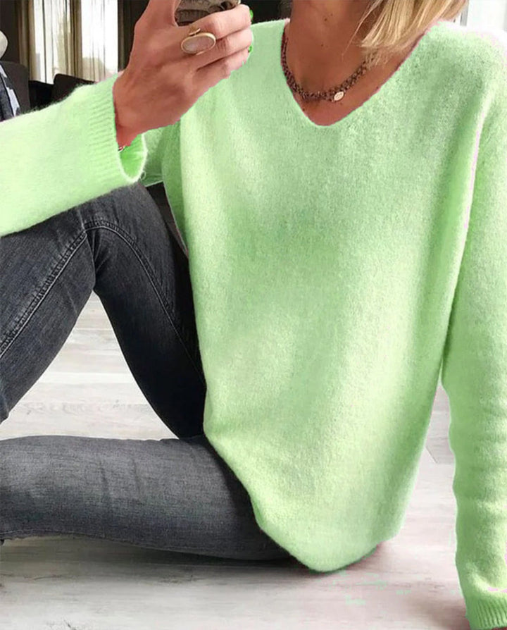 Women's Soft Cotton V-Neck Casual Sweater (11)
