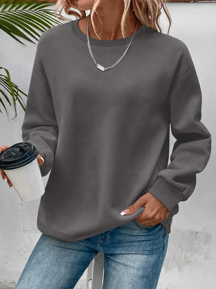 Women's Soft Flattering Everyday Sweatshirt in Dark Grey