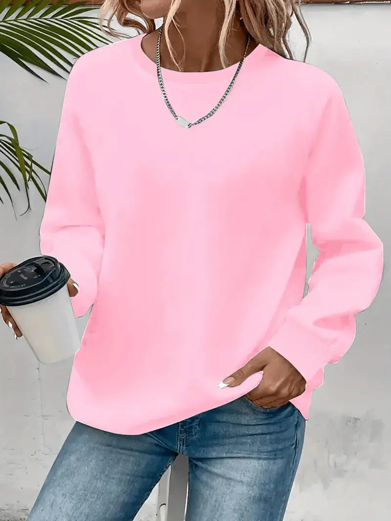 Women's Soft Flattering Everyday Sweatshirt in Pink