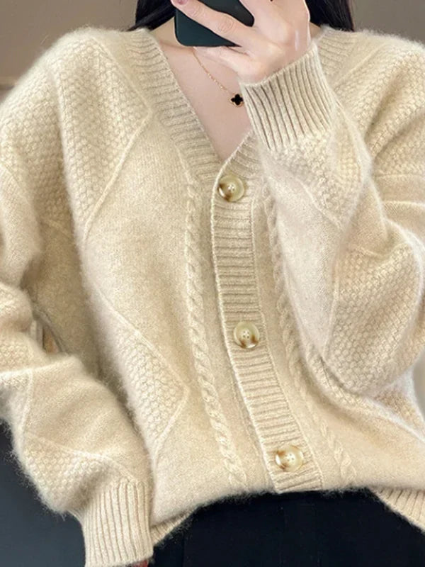 Women's Soft Jumper Dress Button-Front Cardigan (4)