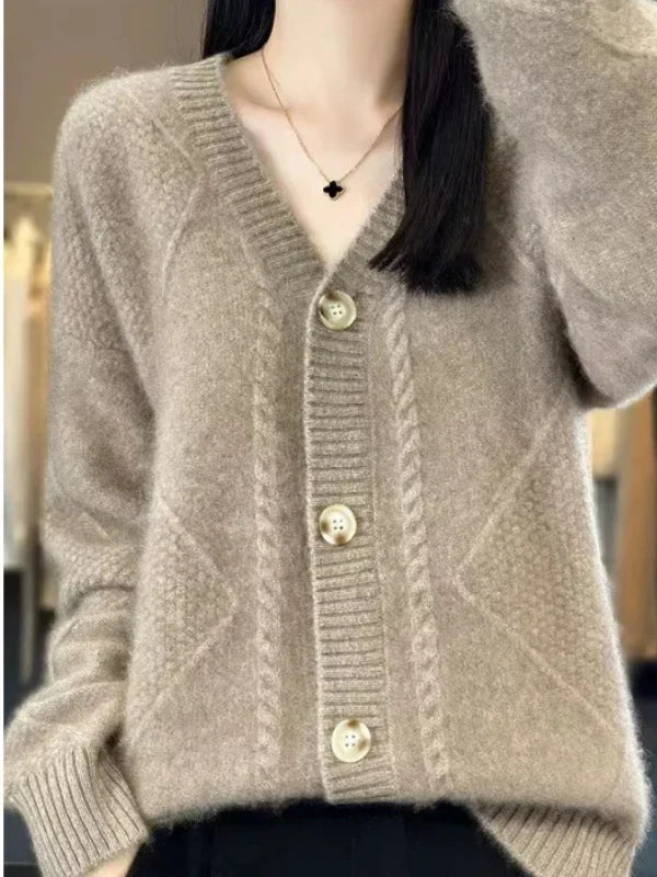 Women's Soft Jumper Dress Button-Front Cardigan (6)