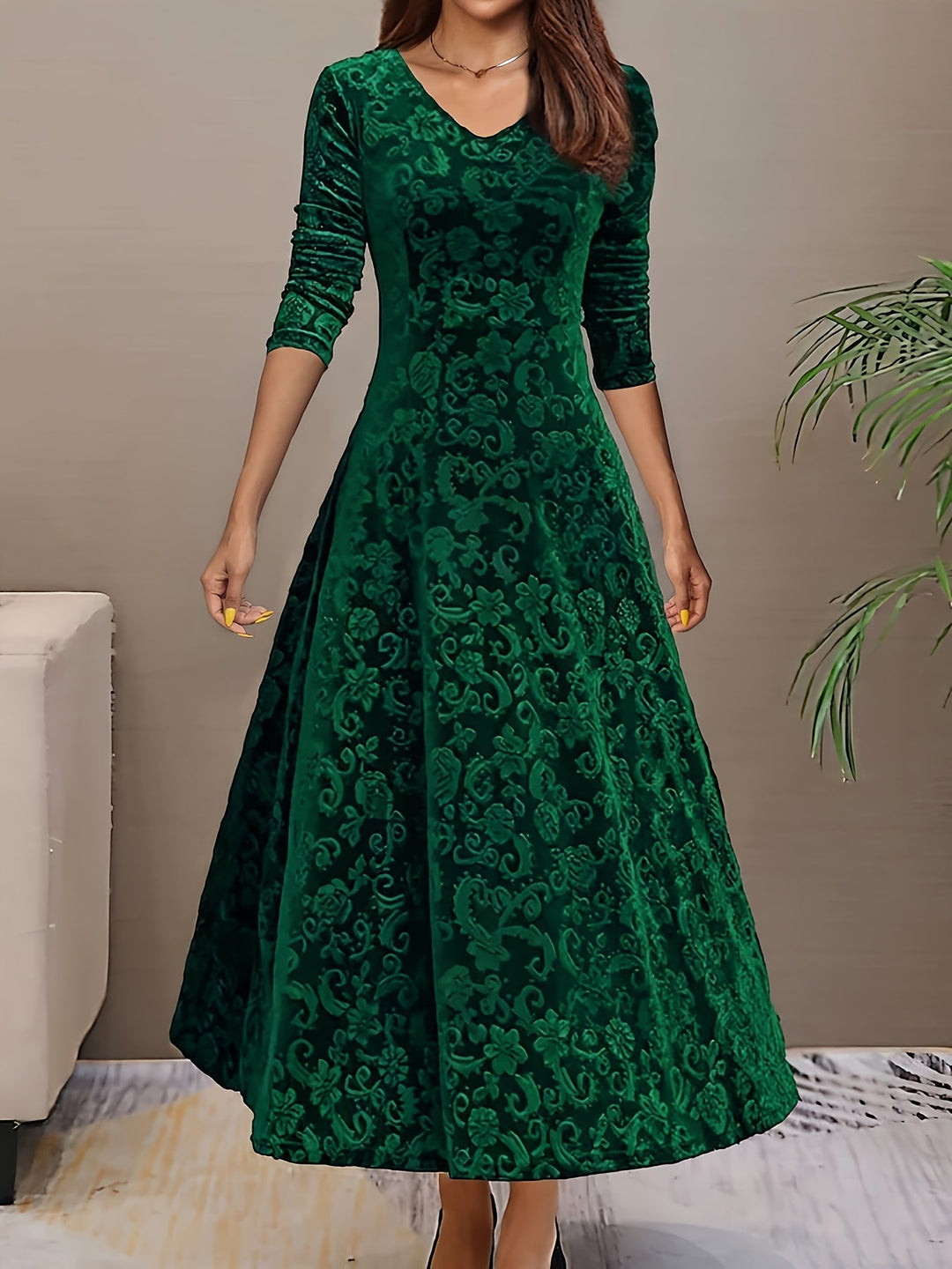 Women's Soft Midi Dress for Evening Wear