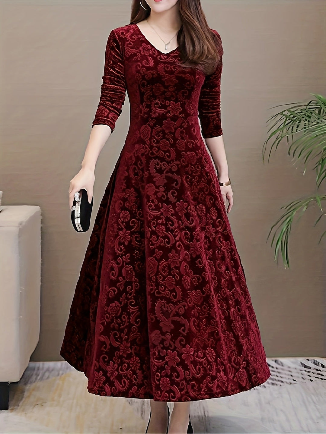 Women's Soft Midi Dress for Evening Wear (2)