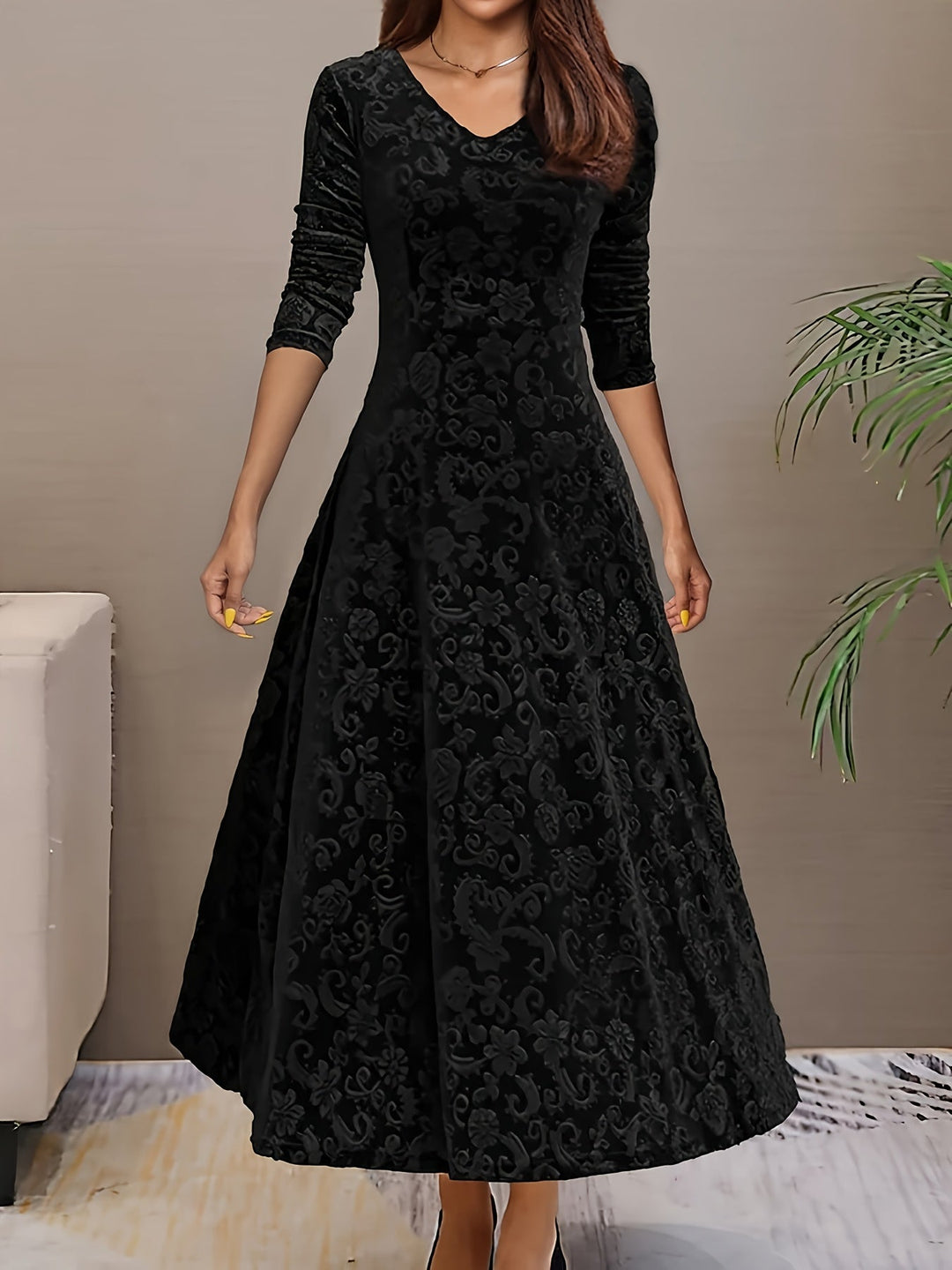Women's Soft Midi Dress for Evening Wear (4)